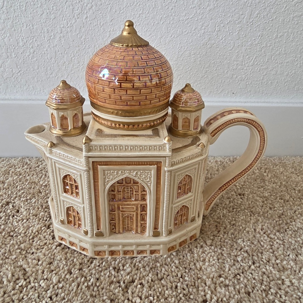 Fitz and Floyd Taj Mahal Teapot Limited Edition Famous Landmarks 1994 32oz